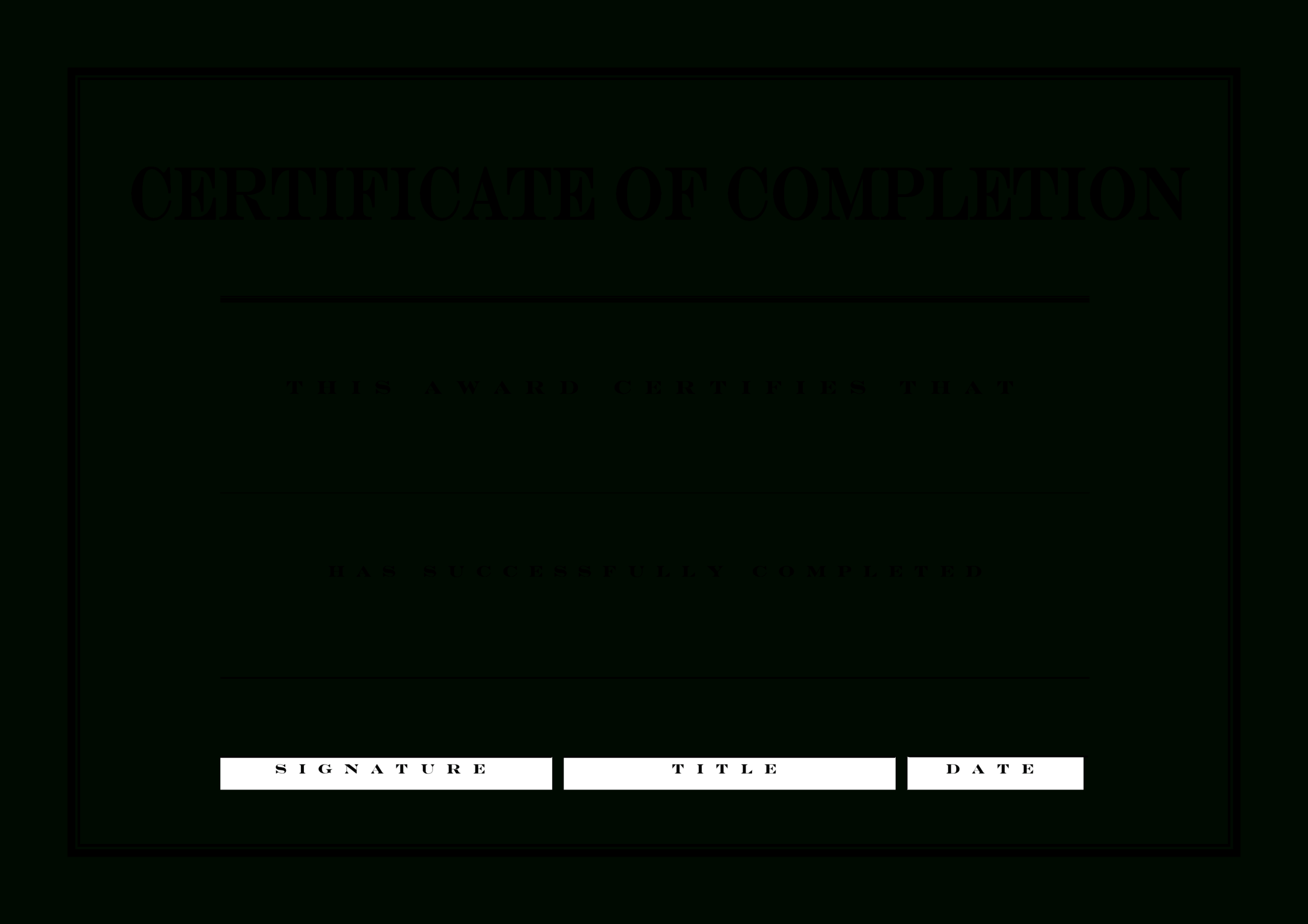 Certificate Of Completion | Templates At Allbusinesstemplates Within Blank Certificate Of Achievement Template