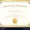 Certificate Of Excellence Template Gold Theme Regarding Free Certificate Of Excellence Template