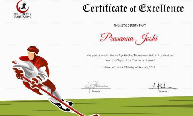 Certificate Of Hockey Performance Template within Hockey Certificate Templates