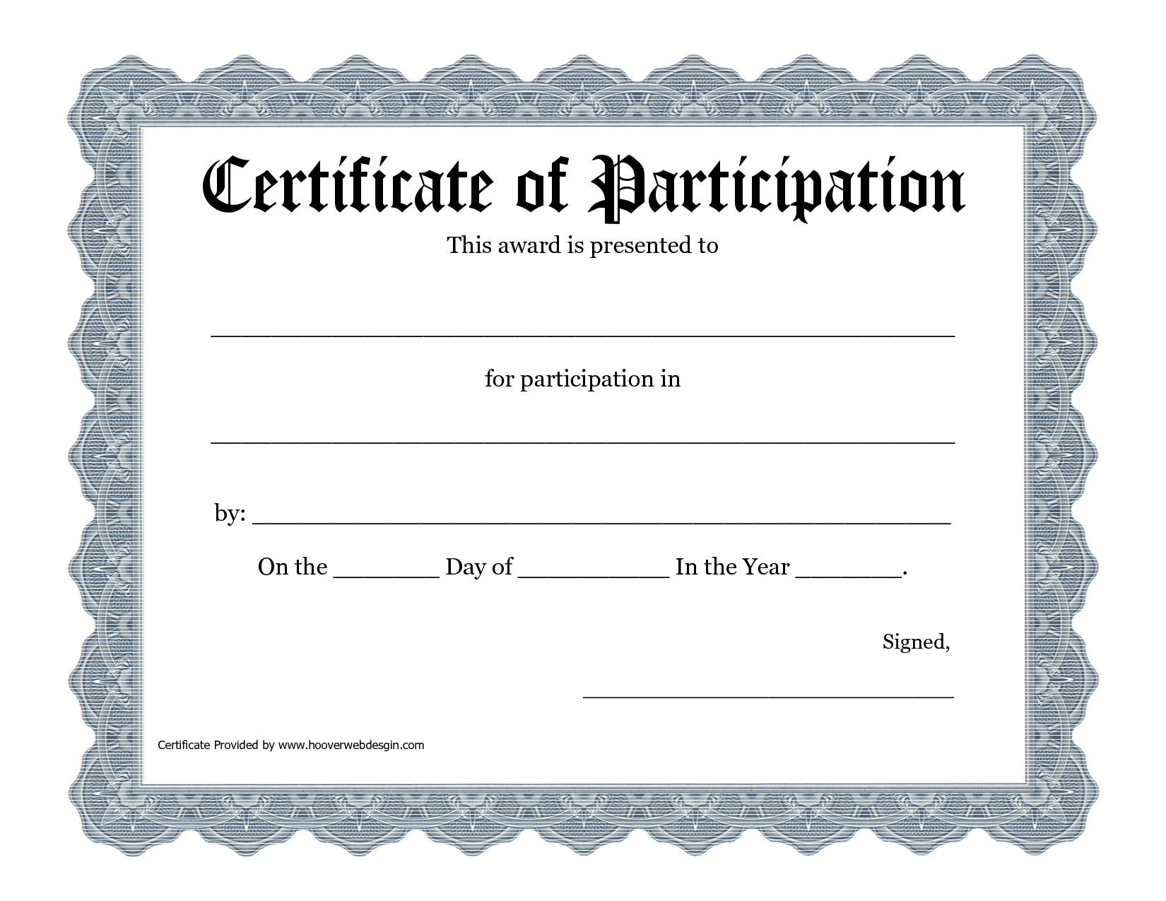 Certificate Of Participation Template Pdf For Certificate Of Participation Template Pdf