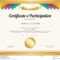 Certificate Of Participation Template With Gold Border Stock Regarding Participation Certificate Templates Free Download