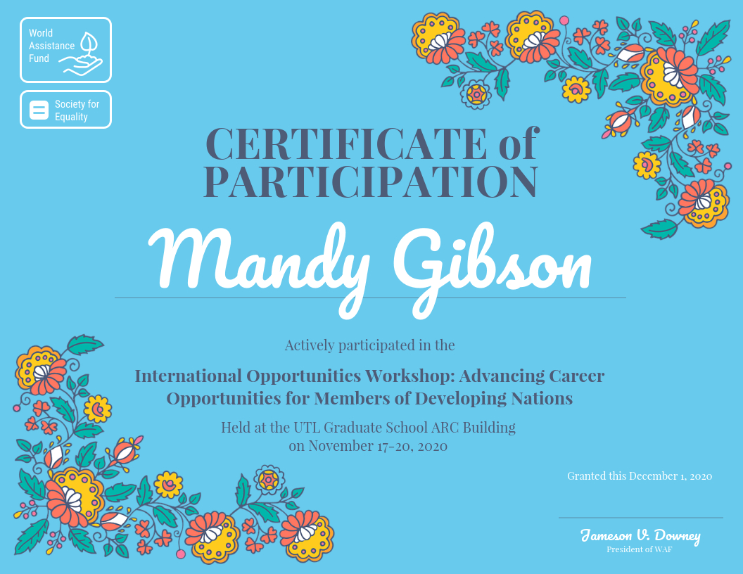 Certificate Of Participation With Certificate Of Participation In Workshop Template