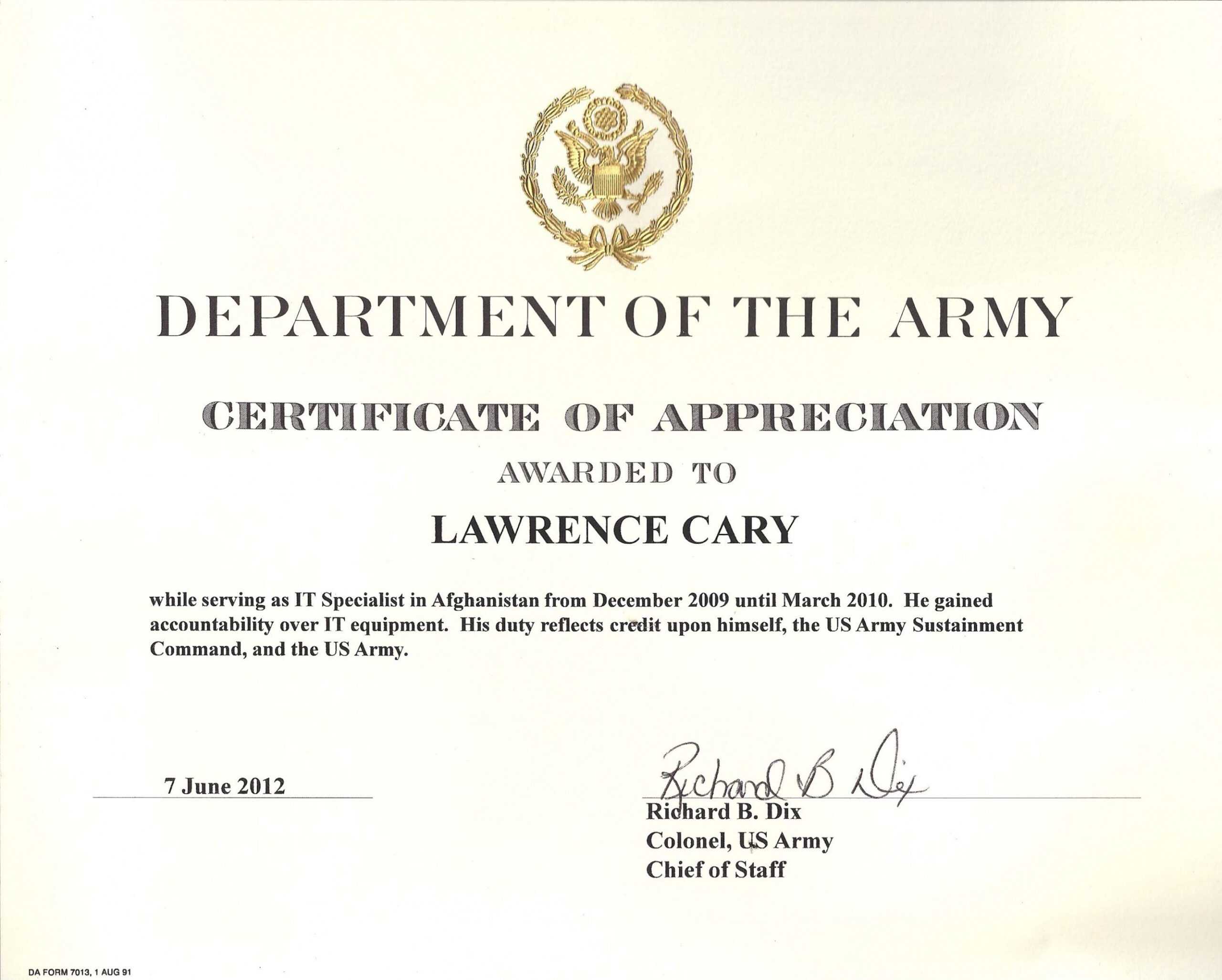 Certificate Of Promotion Template Army With Promotion Certificate Template