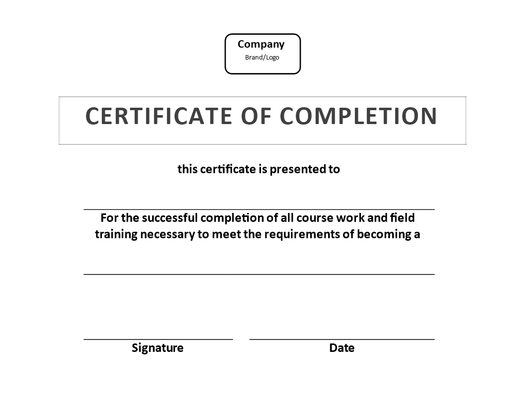 Certificate Of Training Completion Example | Templates At Within Certificate Of Appearance Template