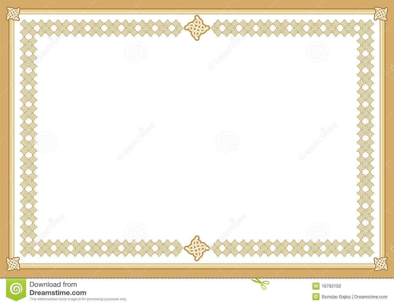 Certificate Stock Vector. Illustration Of Award, Blank Intended For Award Certificate Border Template