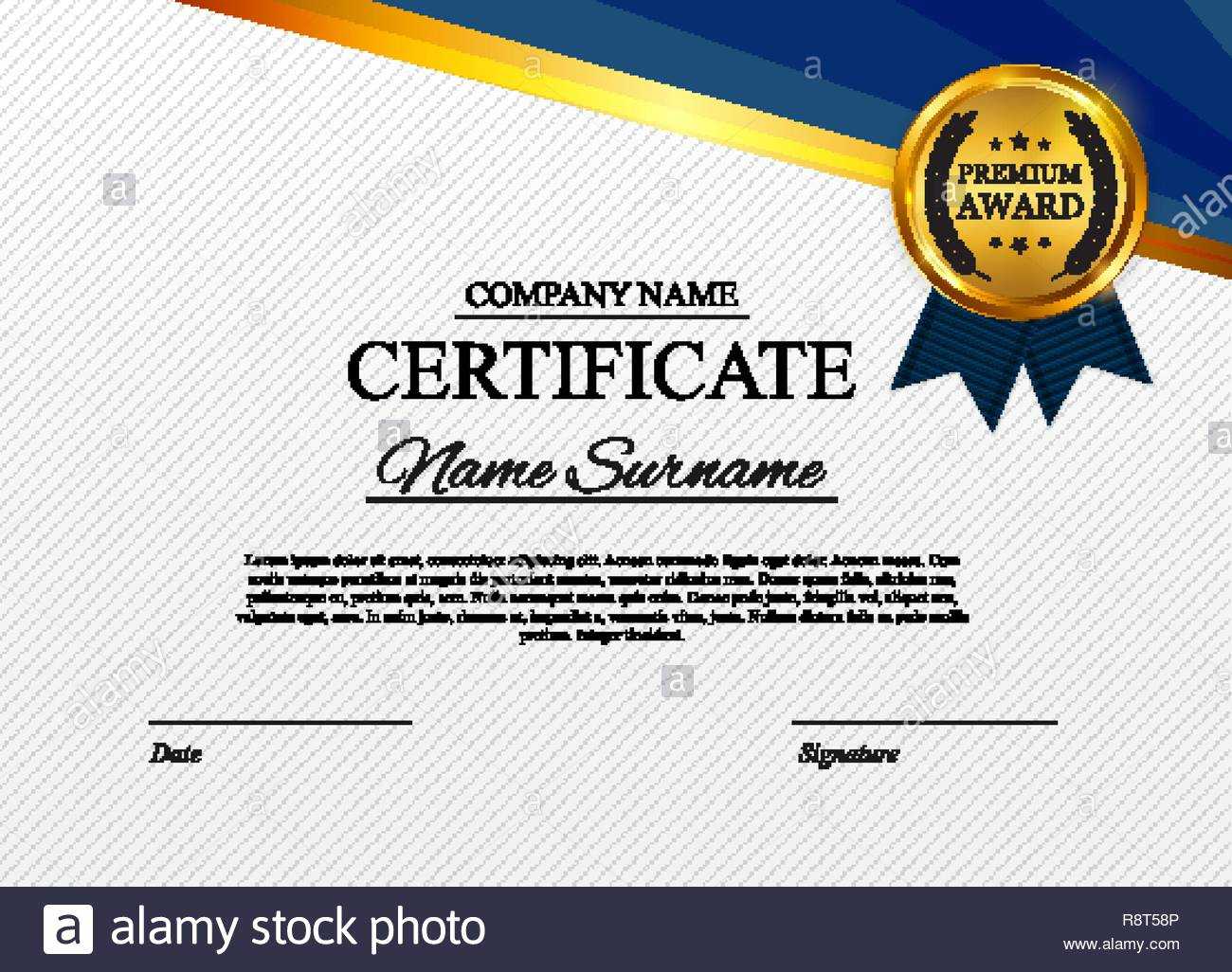 Certificate Template Background. Award Diploma Design Blank Pertaining To Professional Award Certificate Template