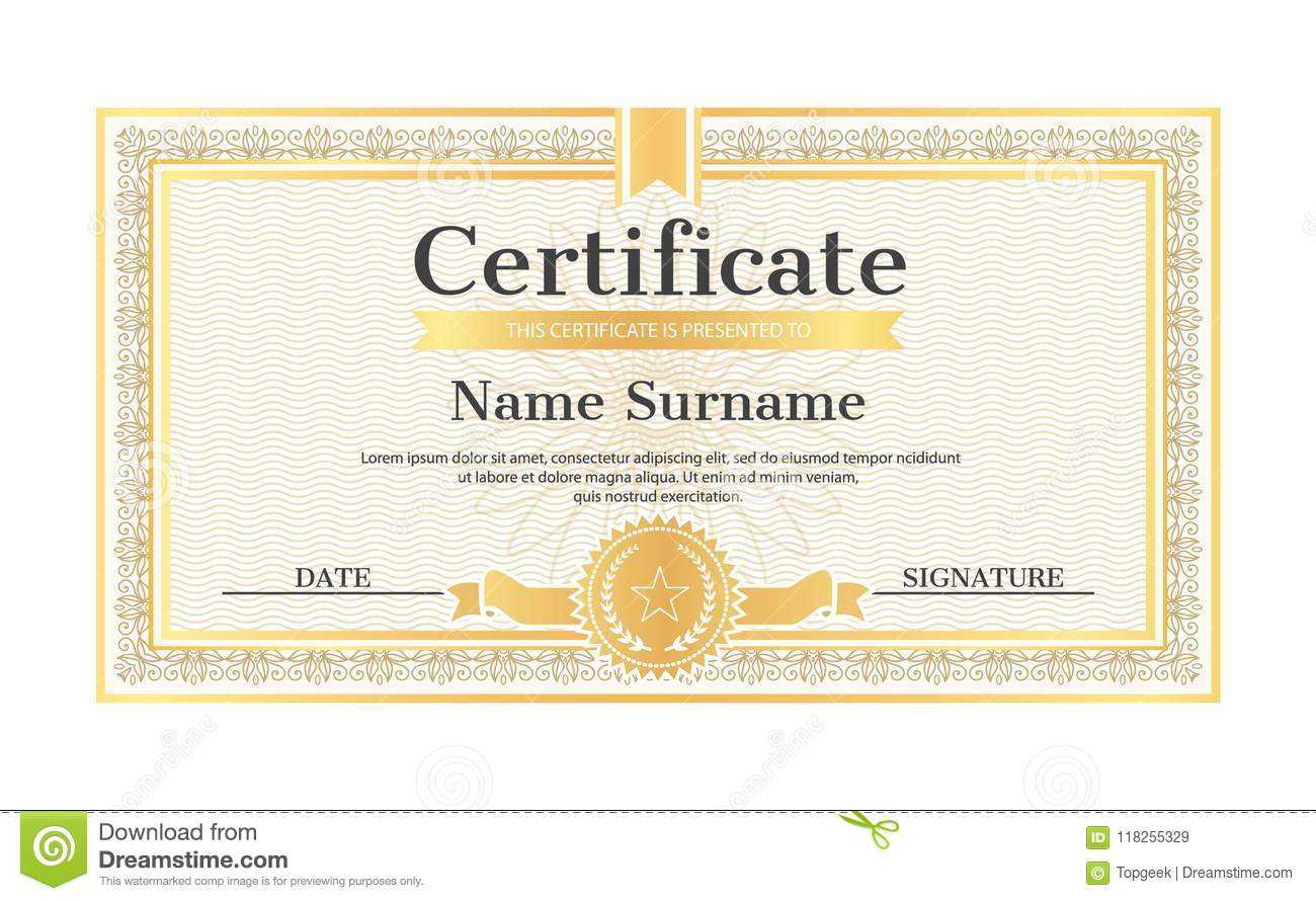 Certificate Template Editable Name Surname Date Stock Vector For Star Naming Certificate Template