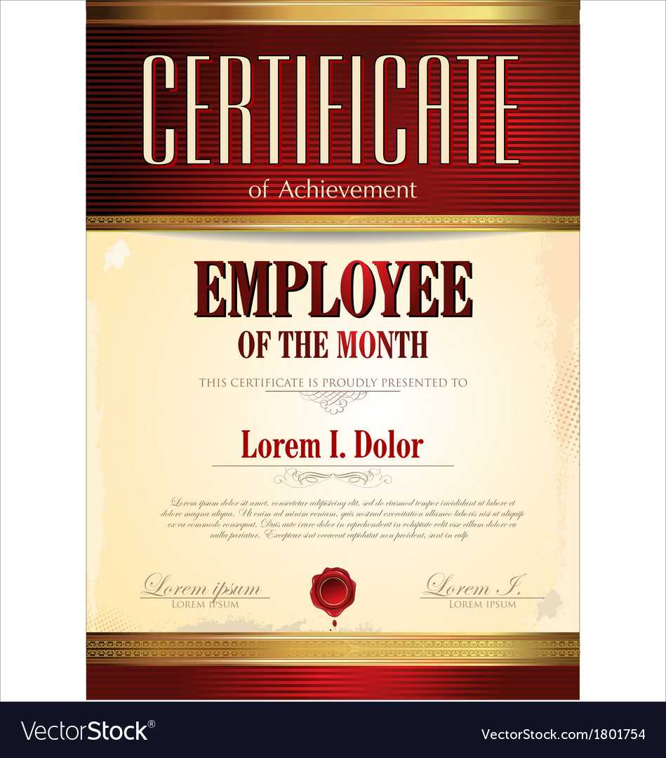 Certificate Template Employee Of The Month In Employee Of The Month Certificate Template With Picture