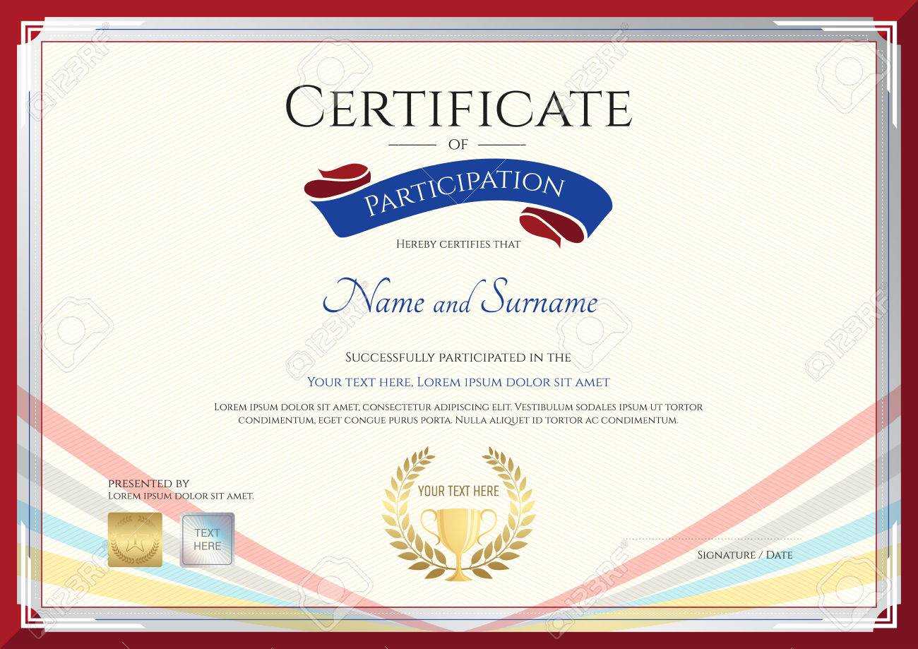 Certificate Template For Achievement, Appreciation Or Participation.. Pertaining To Templates For Certificates Of Participation