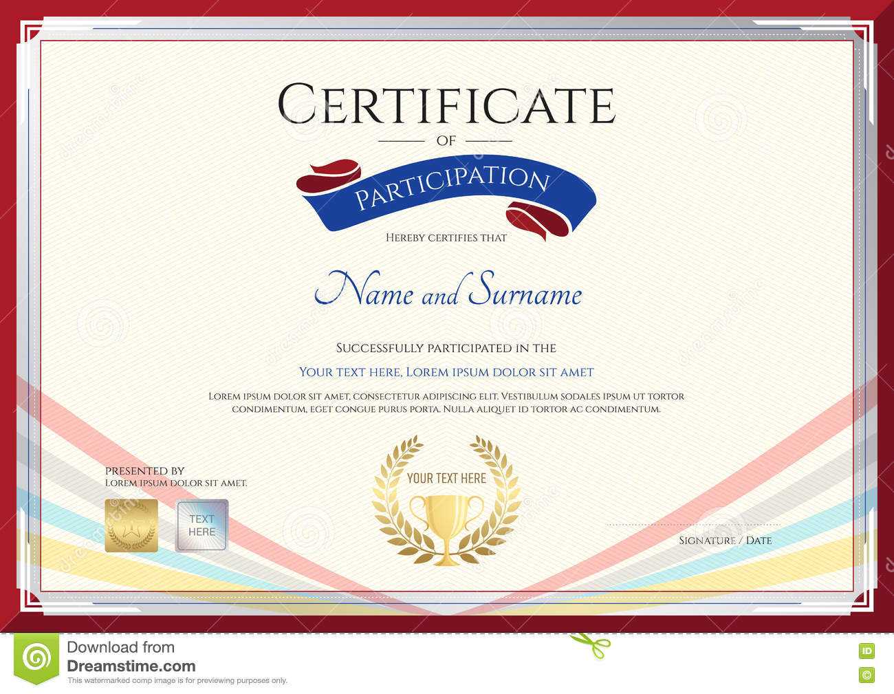 Certificate Template For Achievement, Appreciation Or With Regard To Conference Participation Certificate Template