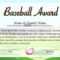 Certificate Template For Baseball Award Illustration Regarding Softball Award Certificate Template