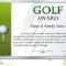 Certificate Template For Golf Award Stock Vector With Golf Gift Certificate Template