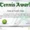 Certificate Template For Tennis Award Stock Vector for Tennis Certificate Template Free