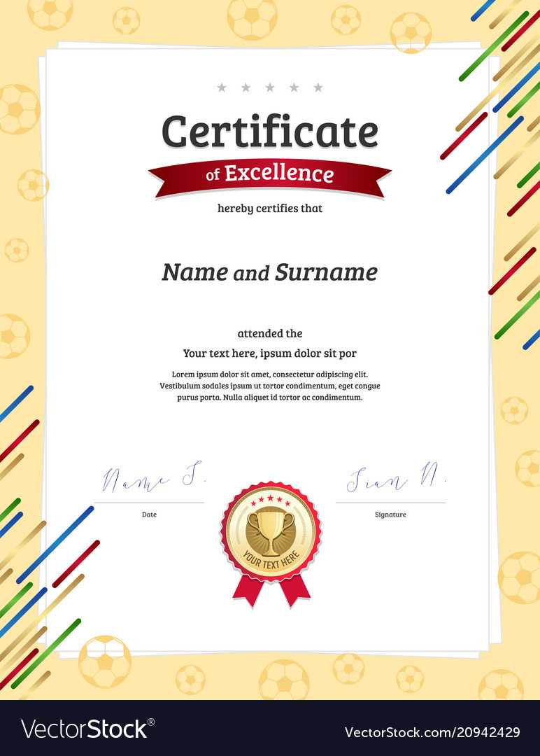 Certificate Template In Football Sport Theme With Inside Rugby League Certificate Templates