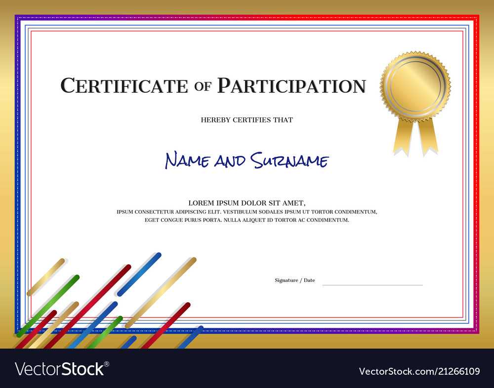 Certificate Template In Sport Theme With Border With Regard To Certificate Border Design Templates