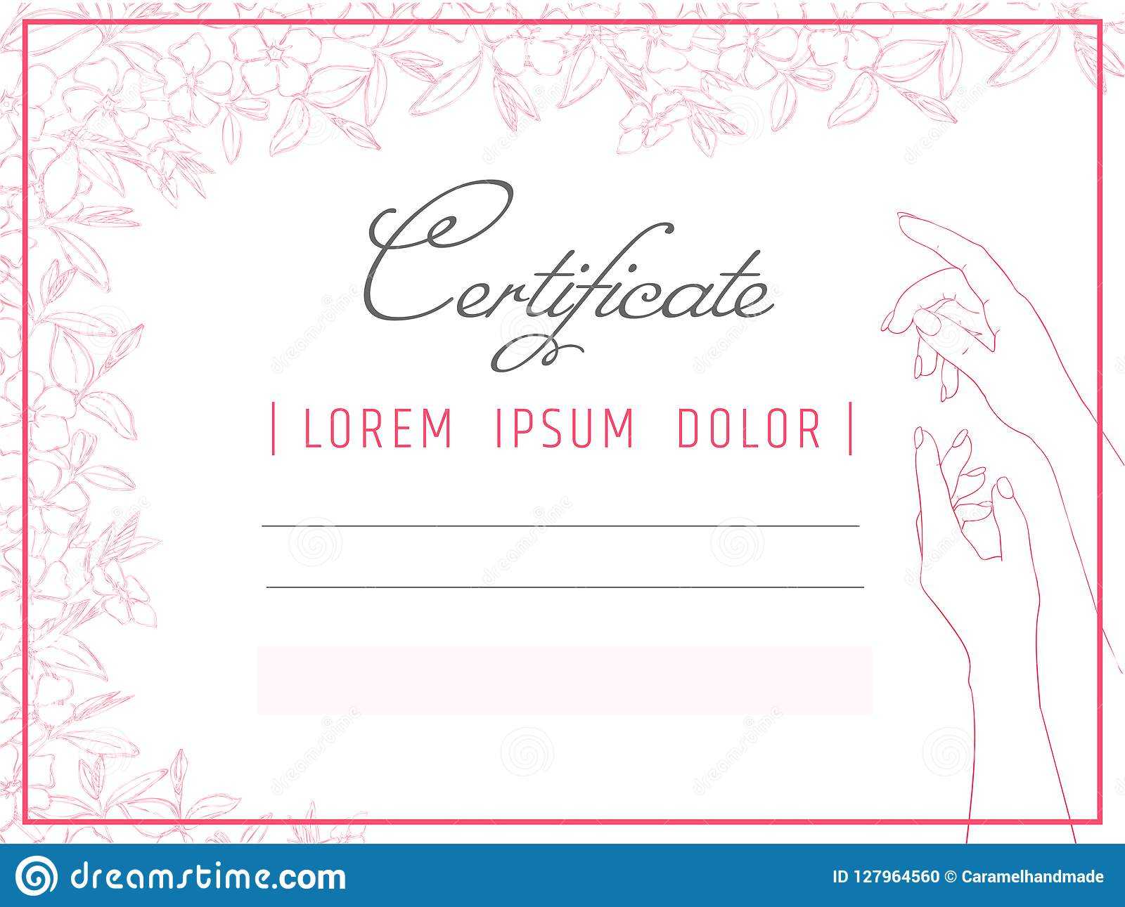 Certificate Template Manicure And Nail Design. Diploma Spa Pertaining To Nail Gift Certificate Template Free