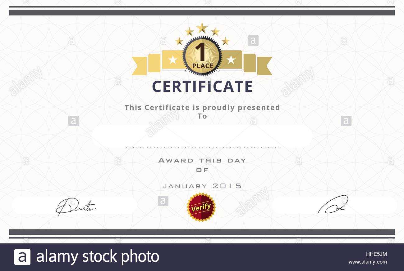 Certificate Template With First Place Concept. Certificate With Regard To First Place Award Certificate Template