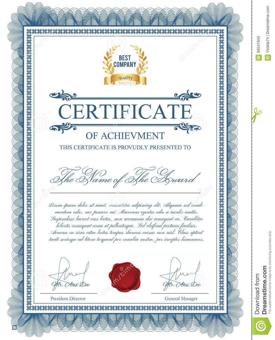 Certificate Template With Guilloche Elements. Stock Vector Within Validation Certificate Template