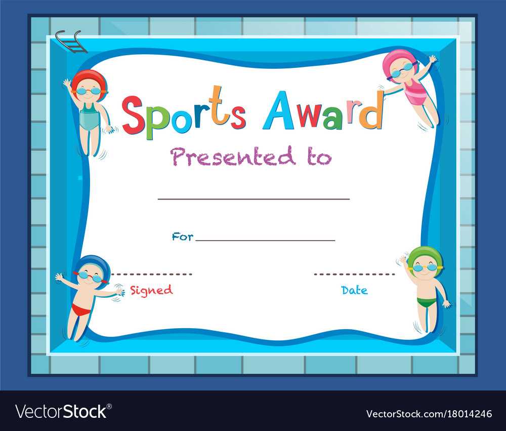 Certificate Template With Kids Swimming In Free Swimming Certificate Templates