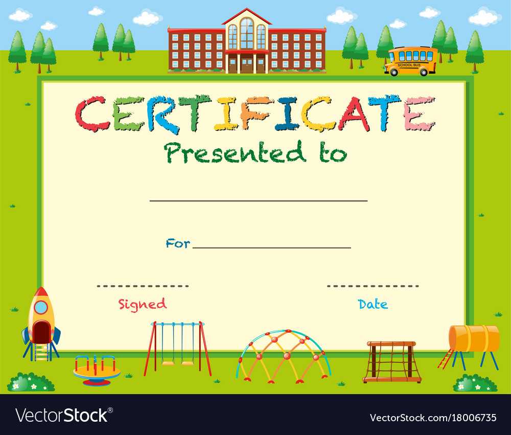 Certificate Template With School In Background Within School Certificate Templates Free
