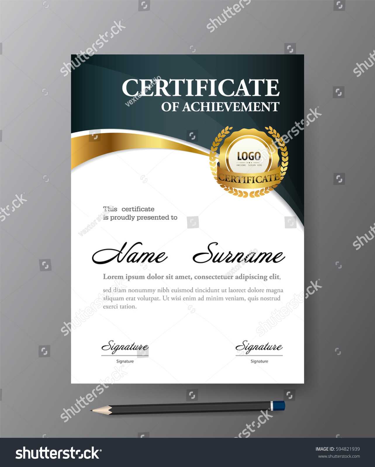 Certificate Templatea4 Size Diploma Vector Illustration Throughout Certificate Template Size