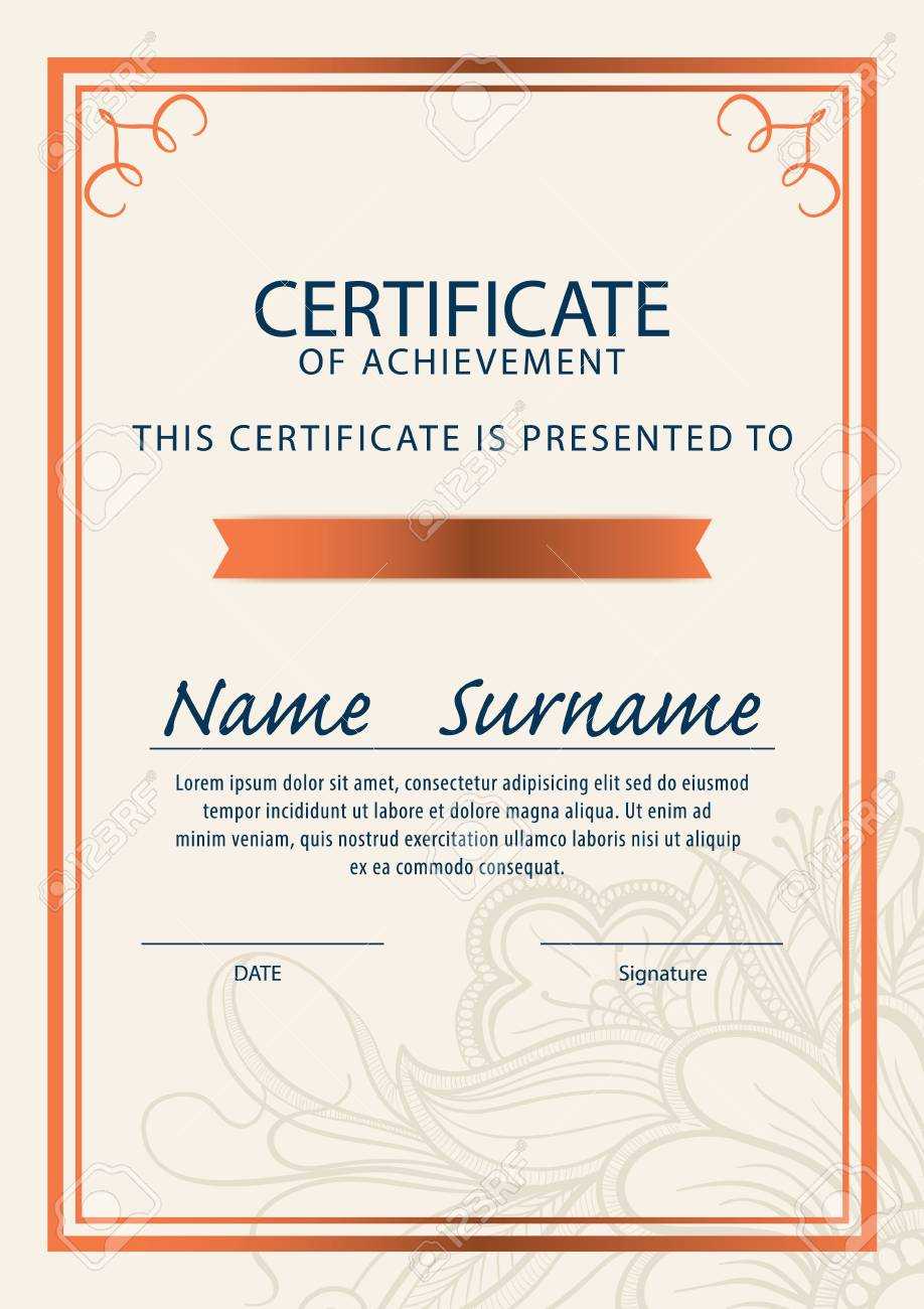 Certificate Template,diploma,a4 Size ,vector In Certificate Template Size