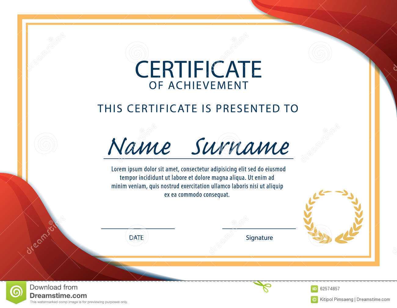 Certificate Template,diploma,a4 Size ,vector Stock Vector For Certificate Template Size