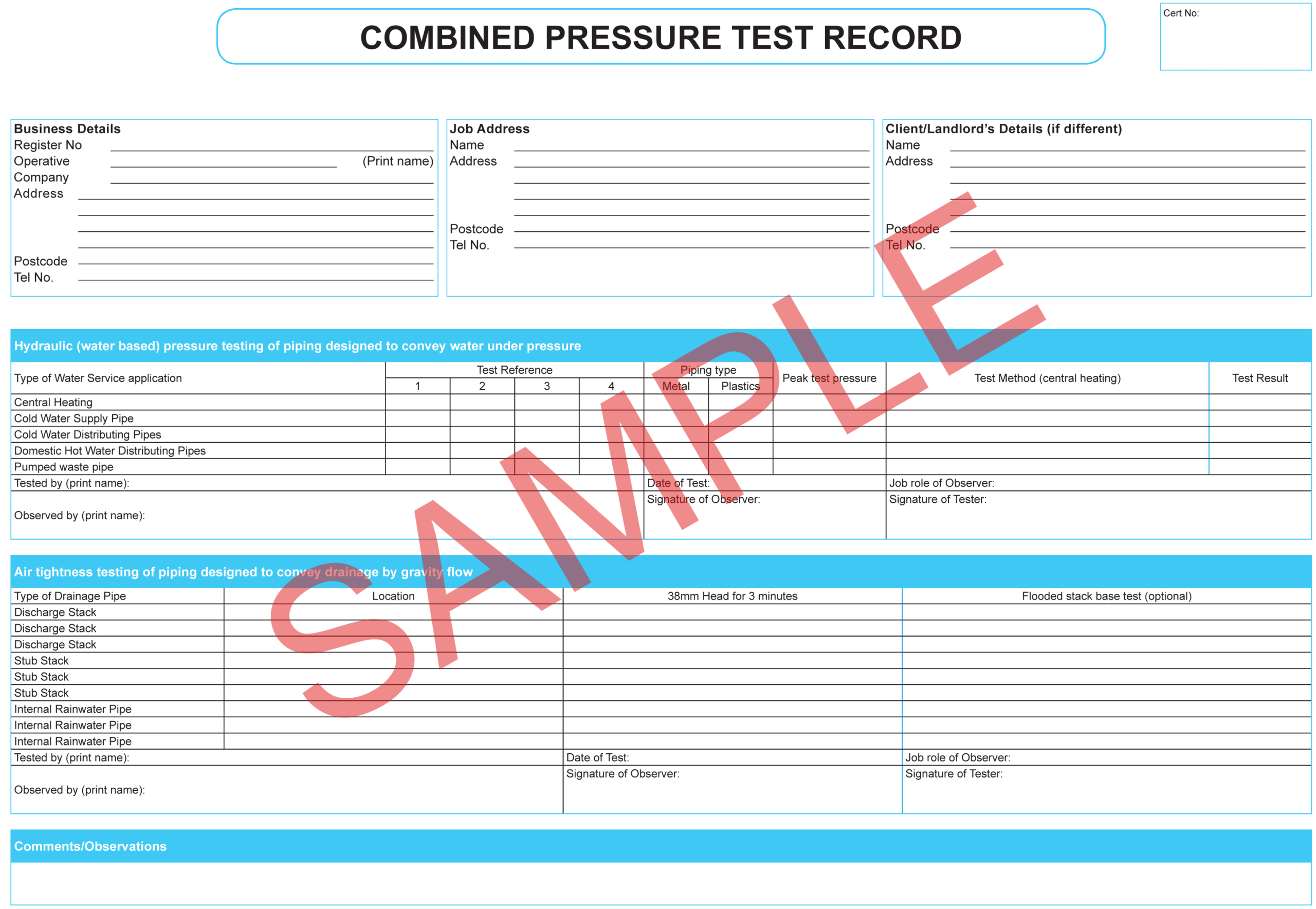 Certificates | Everycert Intended For Hydrostatic Pressure Test Report Template