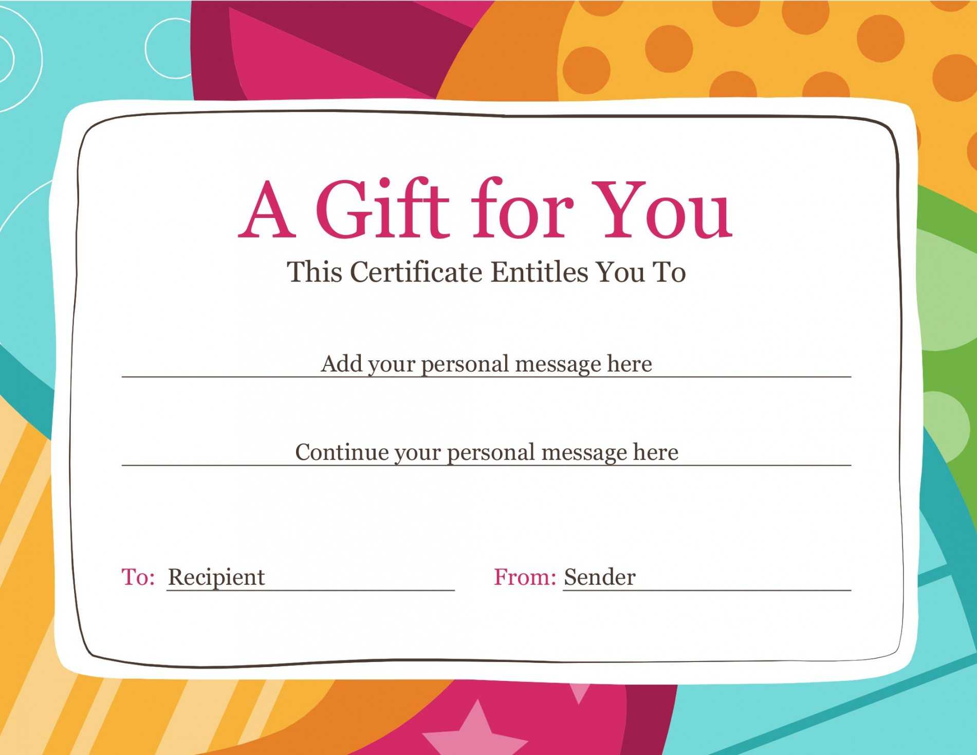 Certificates Office Anniversary Gift Certificate Template Pertaining To Anniversary Certificate Template Free