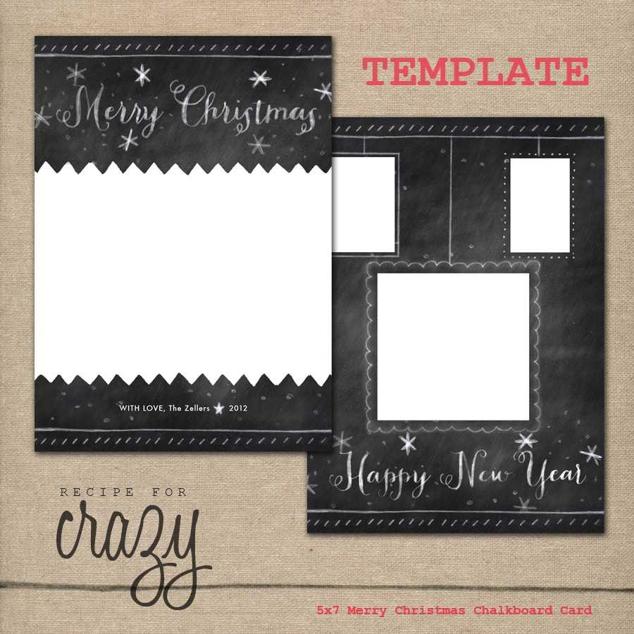 Chalkboard Christmas Card Template Free Penaime Com Holiday Intended For Free Christmas Card Templates For Photographers