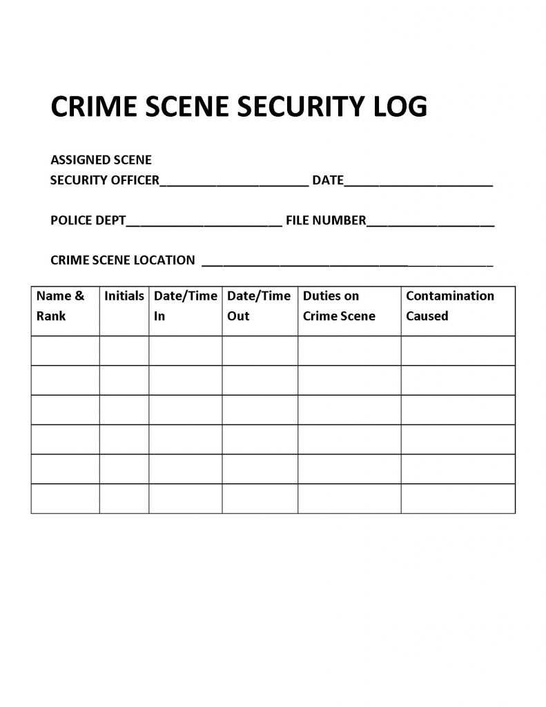 Chapter 8: Crime Scene Management – Introduction To Criminal Within Crime Scene Report Template