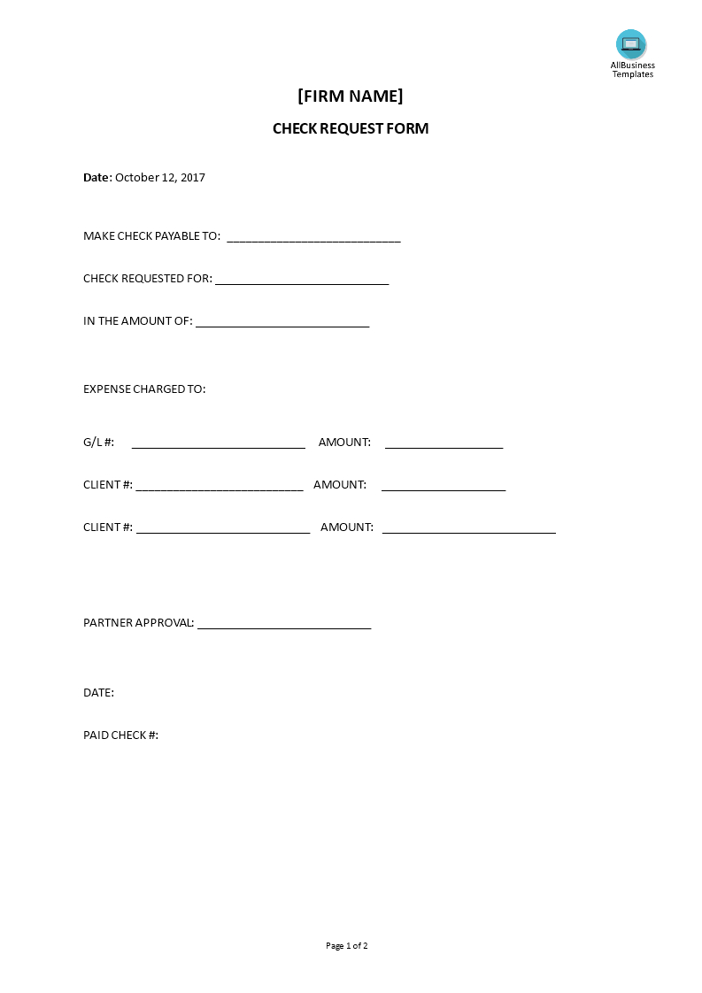 Check Request Form | Templates At Allbusinesstemplates Within Check Request Template Word