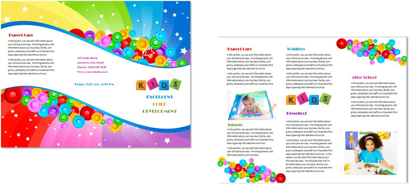 Child Care Brochure Template 7 Throughout Daycare Brochure Template
