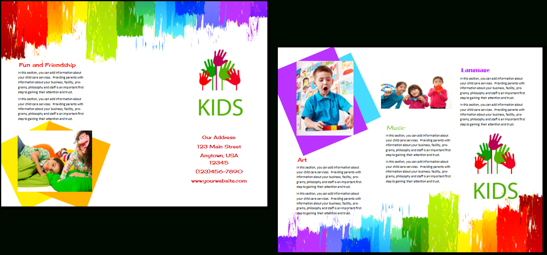 Child Care Brochure Template 9 Pertaining To Daycare Brochure Template