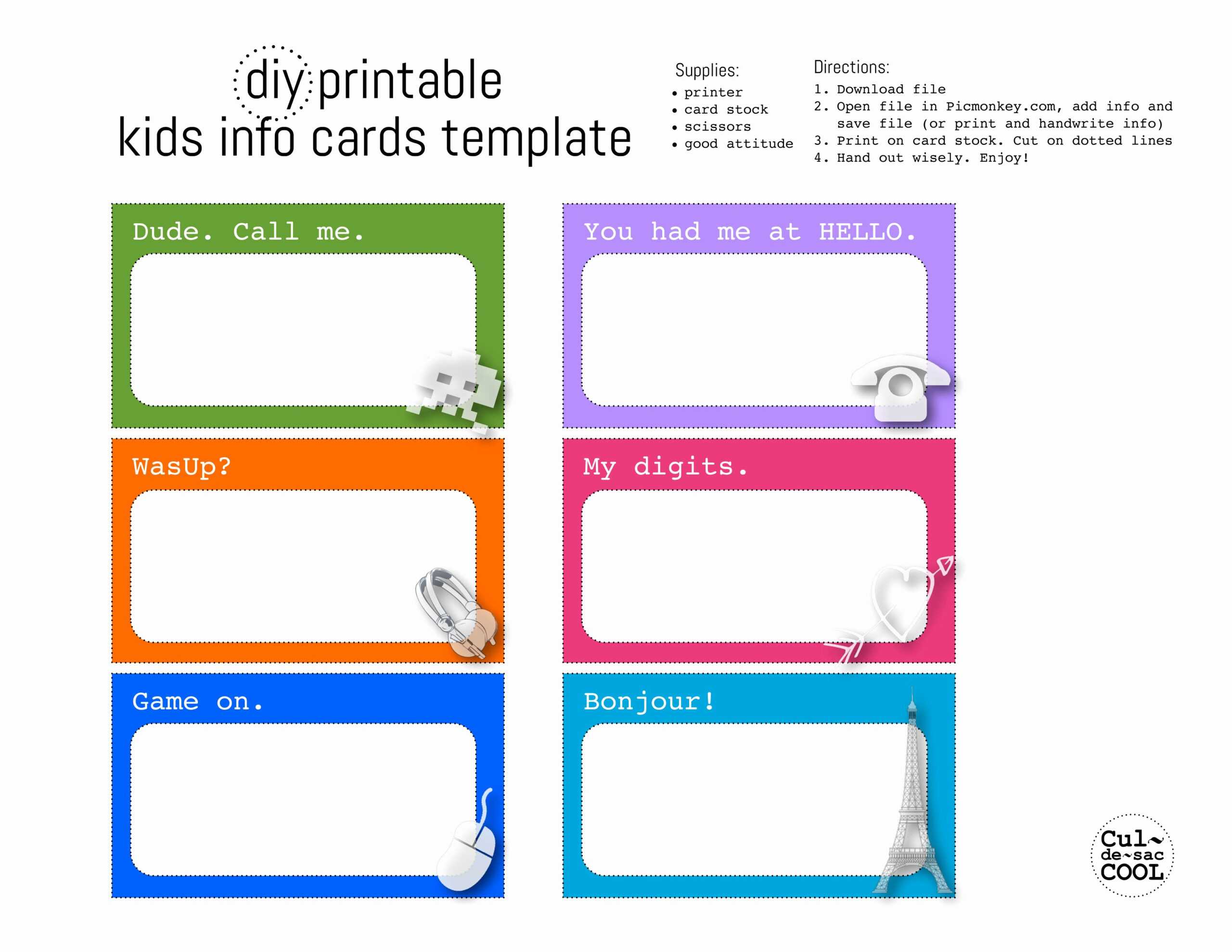Child Id Card Template Free With Id Card Template For Kids