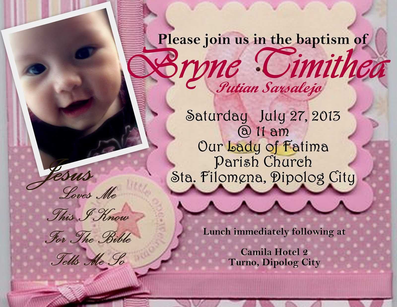 Christening Invitation : Christening Invitation Template Pertaining To Baptism Invitation Card Template