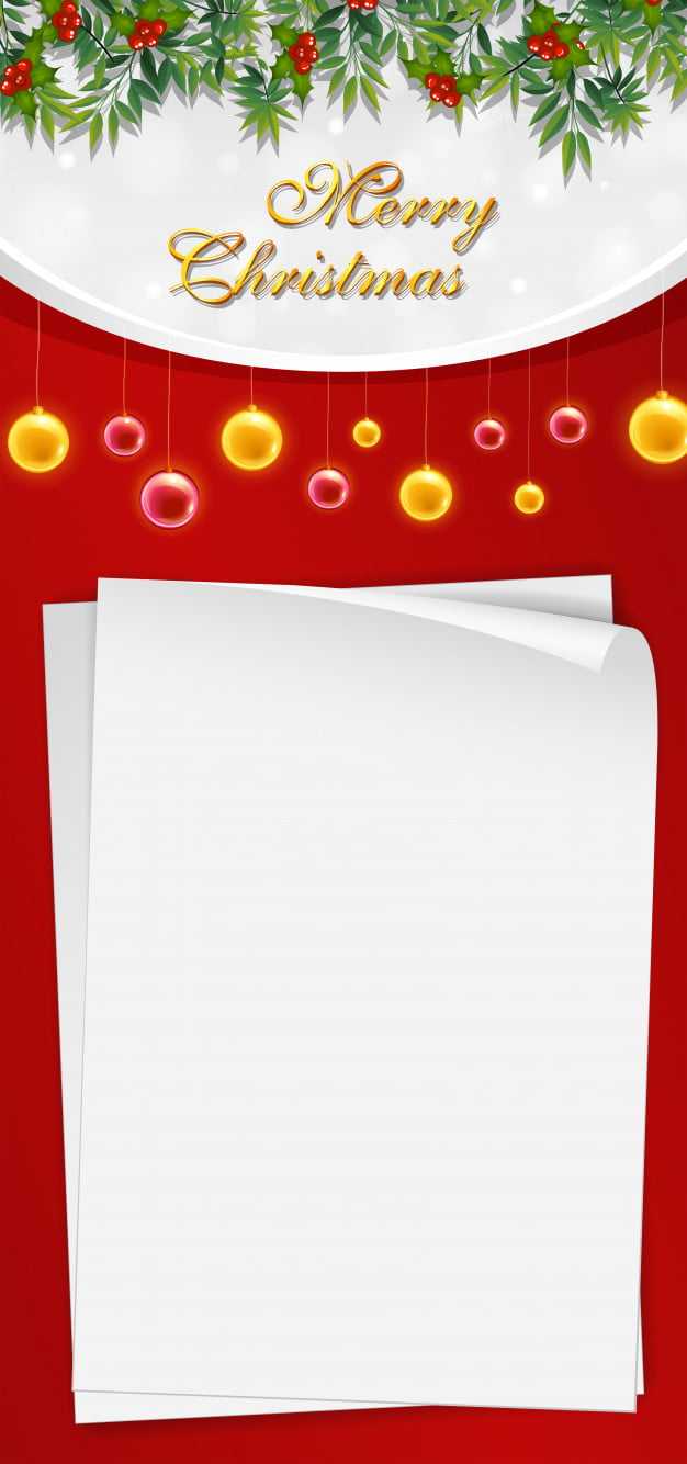 Christmas Card Template With Blank Paper And Mistletoes Eps Regarding Blank Christmas Card Templates Free