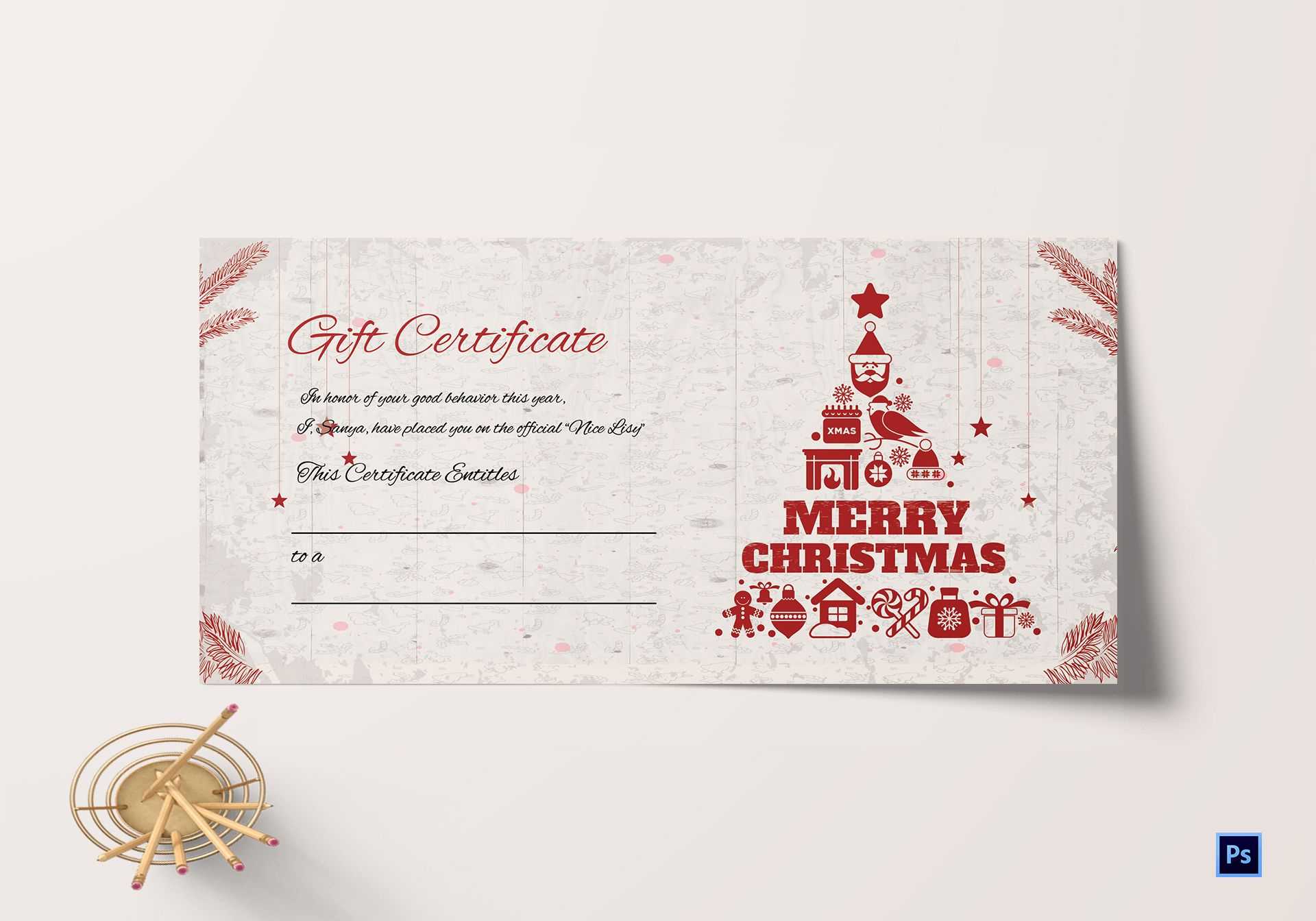 Christmas Certificate Template | Certificatetemplategift Throughout Merry Christmas Gift Certificate Templates
