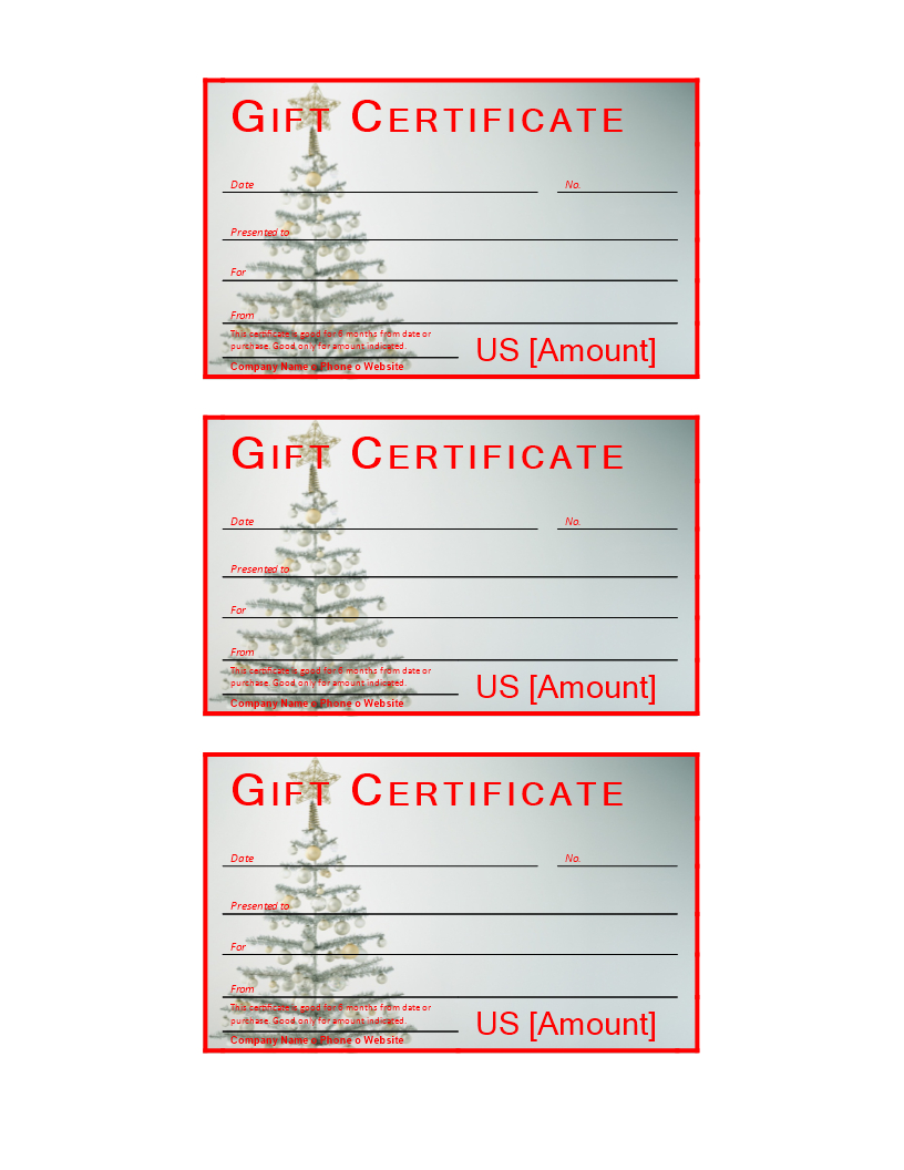 Christmas Gift Certificate Sample | Templates At Inside Merry Christmas Gift Certificate Templates