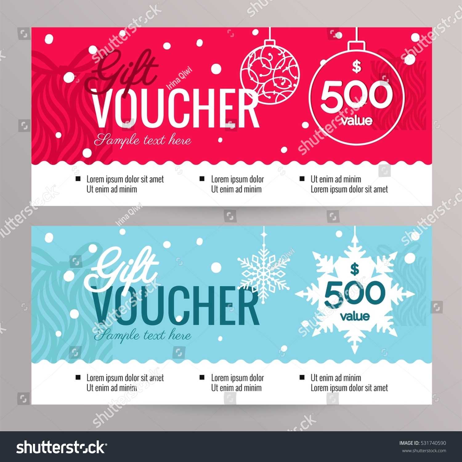 Christmas Gift Voucher Coupon Discount Gift Stock Vector In Merry Christmas Gift Certificate Templates