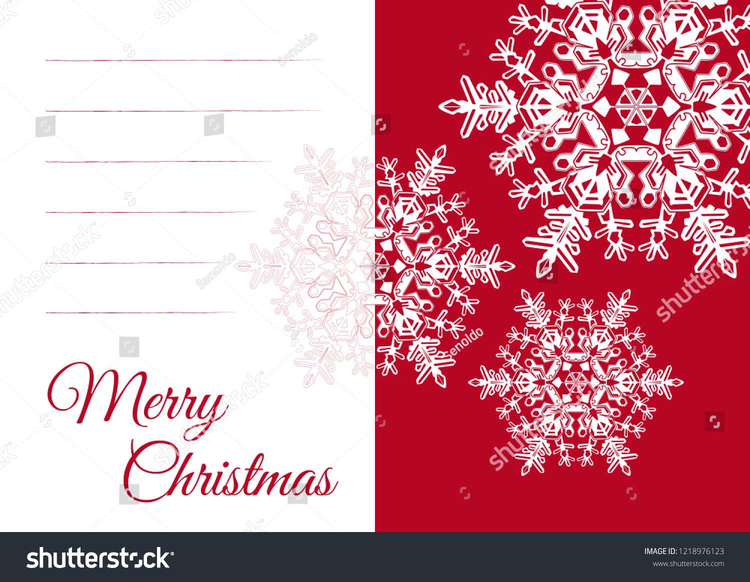 Christmas Vector Greeting Card Template Blank Stock Vector In Blank Snowflake Template