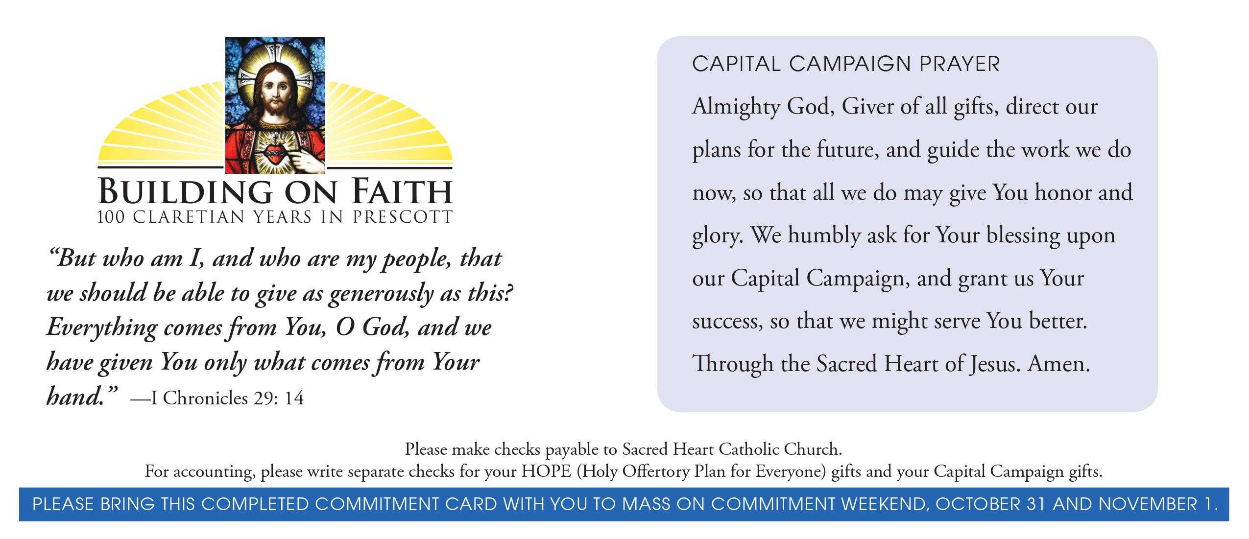 Church Capital Campaign Pledge Card Samples Throughout Pledge Card Template For Church