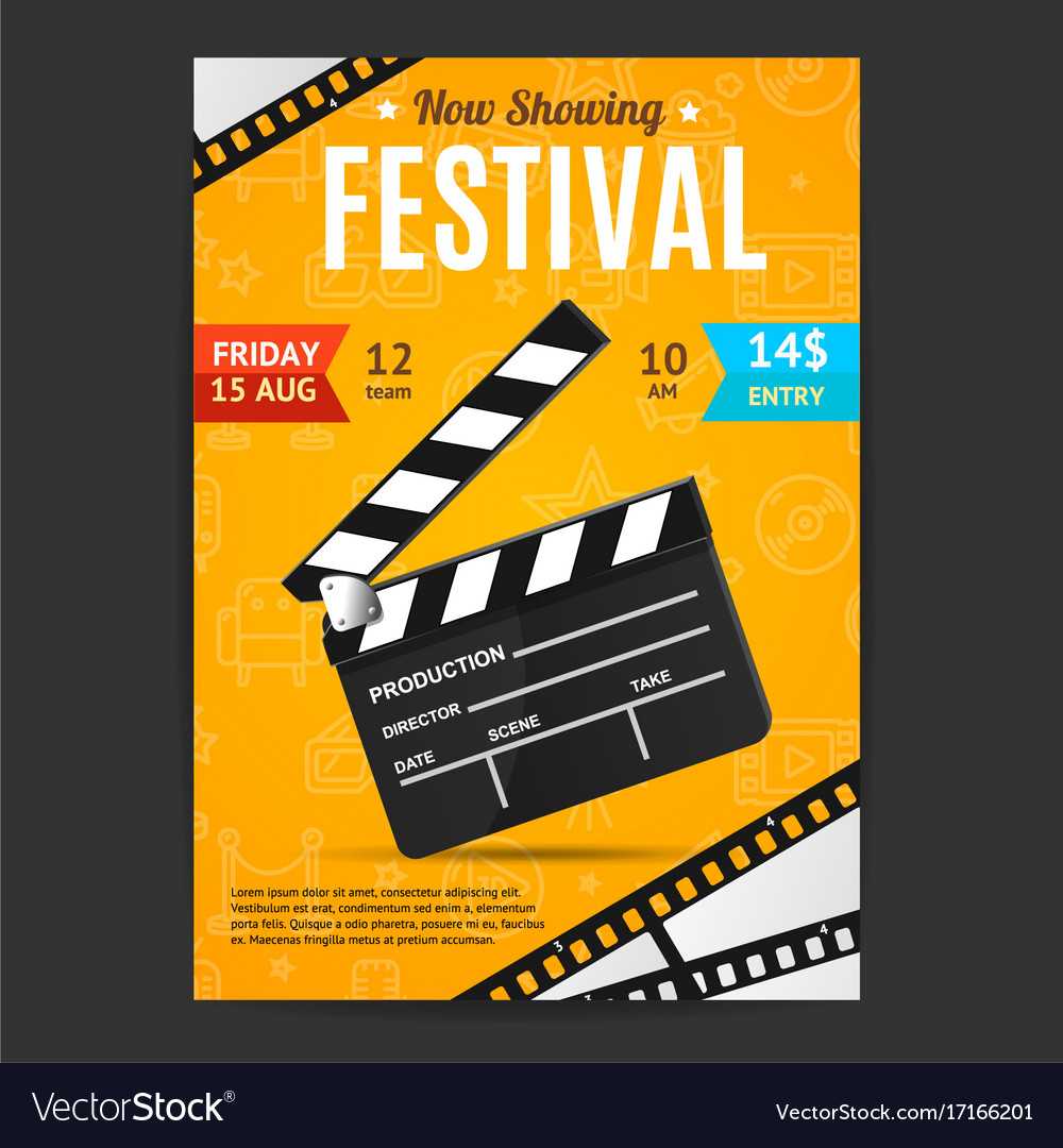 Cinema Movie Festival Poster Card Template For Film Festival Brochure Template