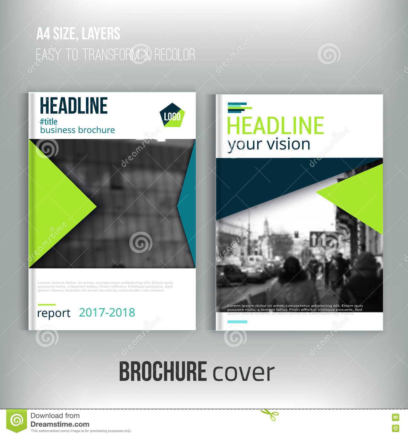 Clean Brochure Cover Template With Blured City Landscape And In Cleaning Brochure Templates Free