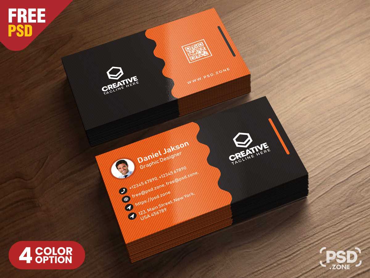 Clean Business Card Psd Templates – Psd Zone With Template Name Card Psd