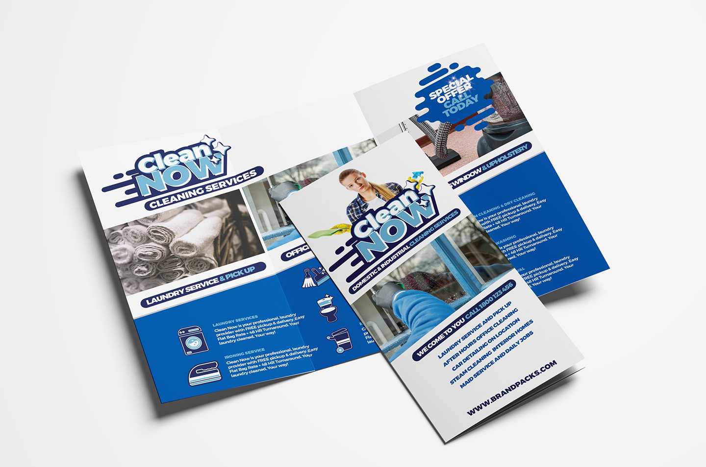 Cleaning Service Trifold Brochure Template In Psd, Ai Within Commercial Cleaning Brochure Templates