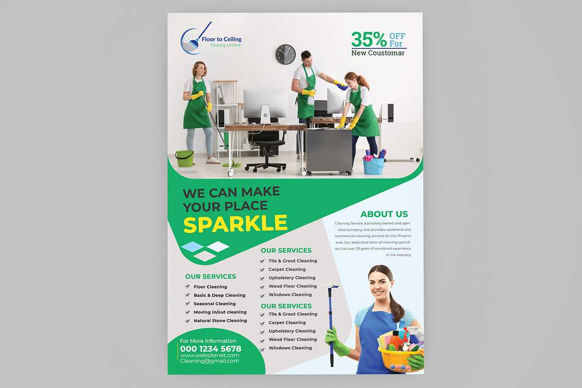 Cleaning Services Flyer Template On Student Show For Commercial Cleaning Brochure Templates