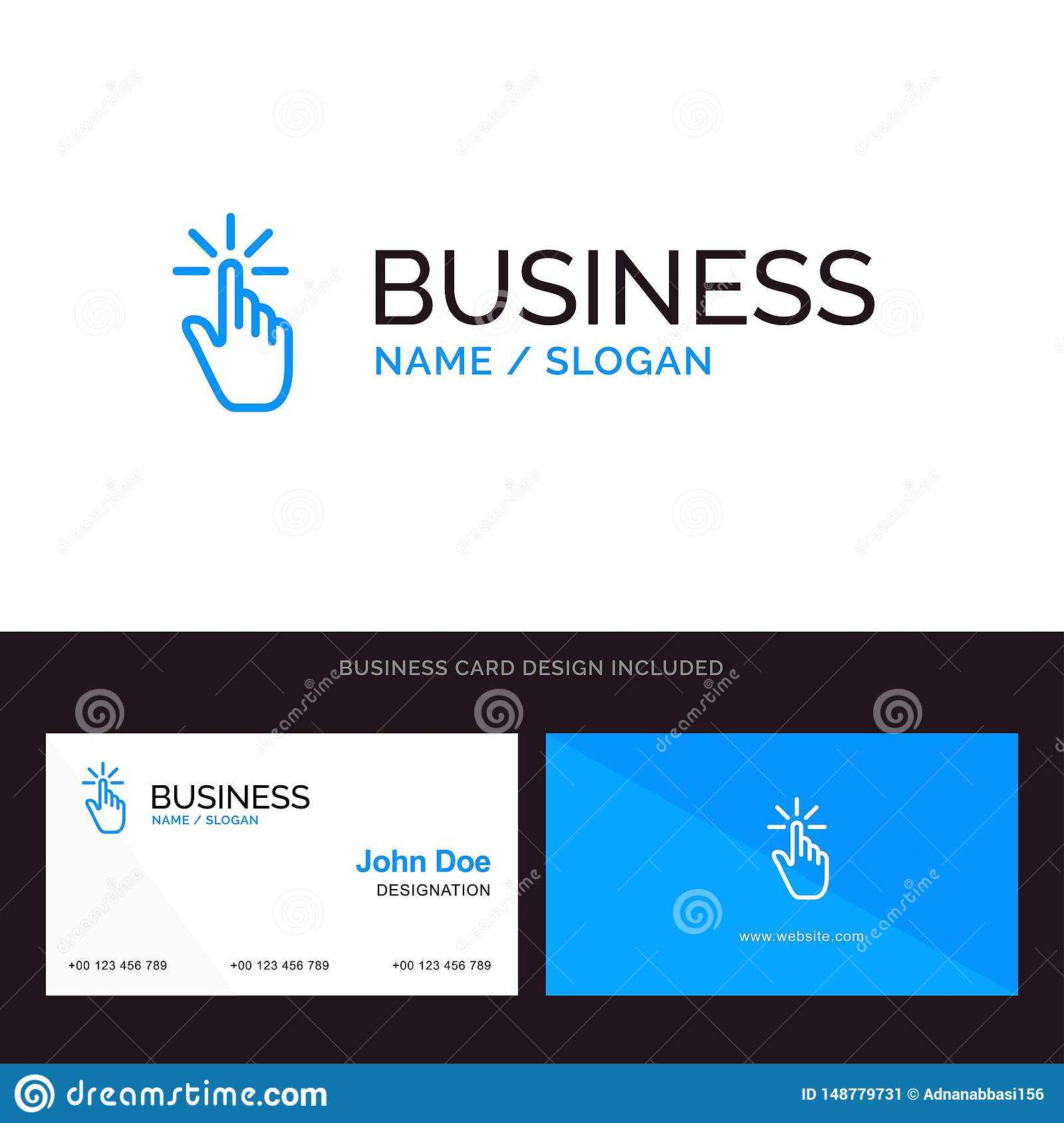 Click, Finger, Gesture, Gestures, Hand, Tap Blue Business Pertaining To Push Card Template