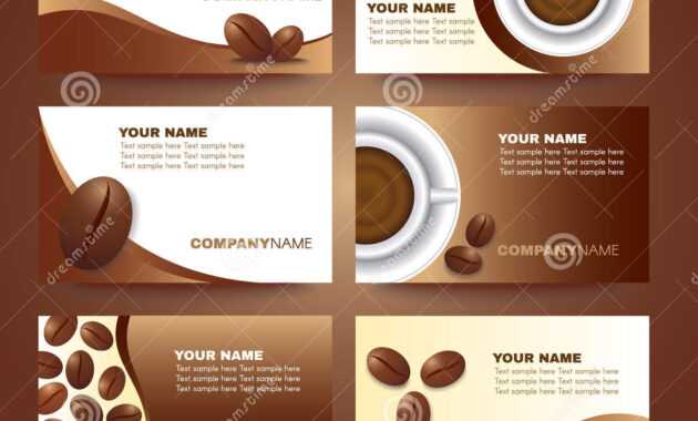 Coffee Business Card Template Vector Set Design Stock Vector with regard to Coffee Business Card Template Free