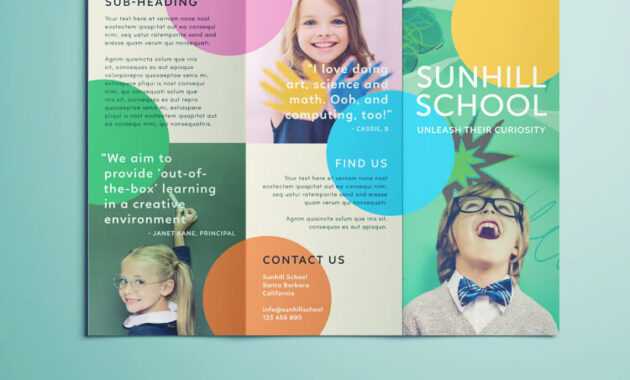 Colorful School Brochure - Tri Fold Template | Download Free with School Brochure Design Templates